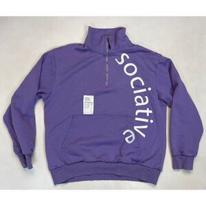 Taka Original Sociative 1/4 Zip Sweatshirt Men Large Purple